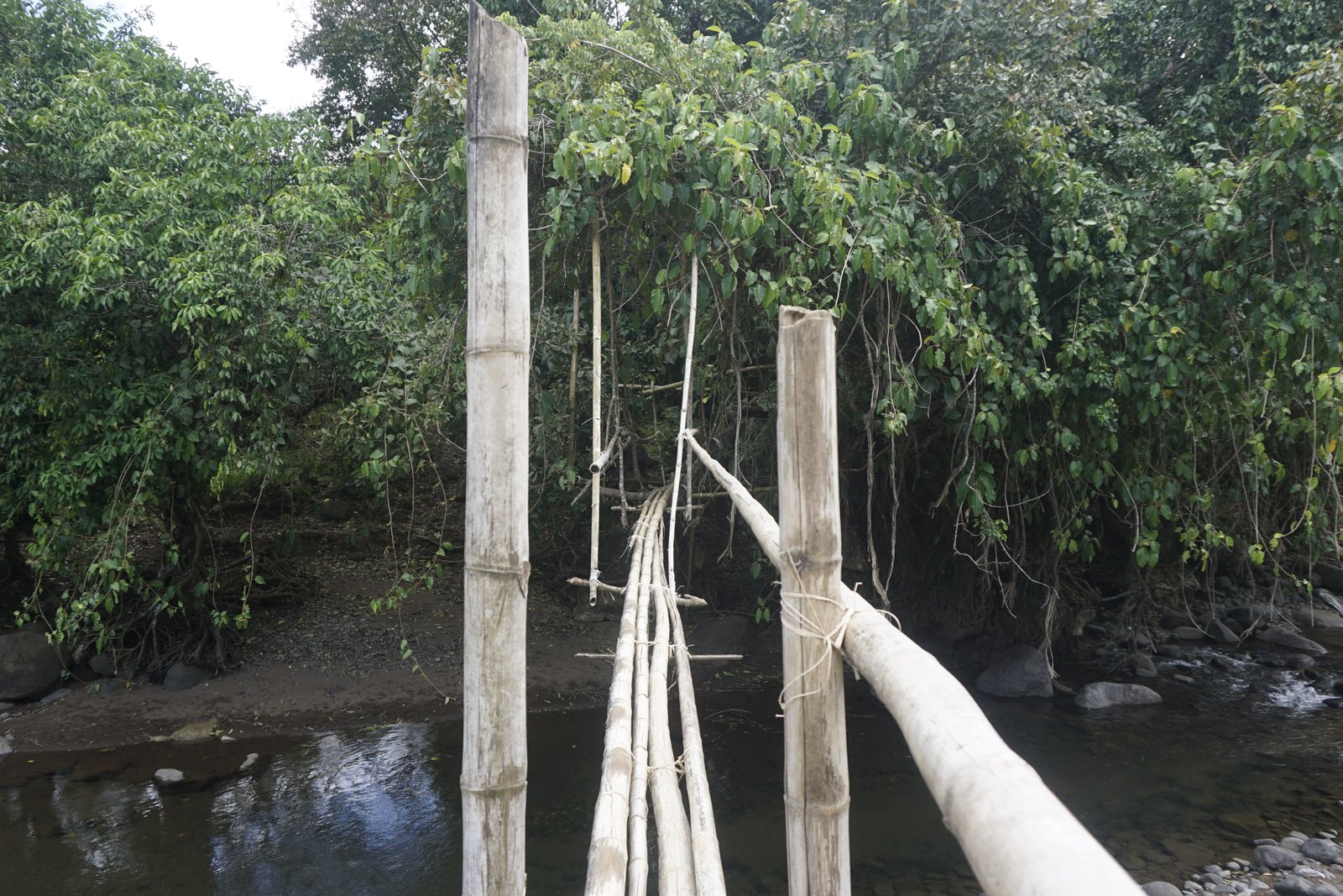 Jembatan Bambu di Sungai Pemandian Bilalang Karaeng